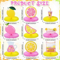 9 Pcs Pink Lemonade Party Honeycomb Centerpieces Lemon Honeycomb Centerpieces…