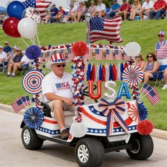 Patriotic Golf Cart Decoration Set – Quick Setup for Independence Day Events