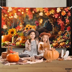 KatchOn, Turkey Thanksgiving Banner Backdrop – Xtralarge, 72×44 Inch | Thanks…