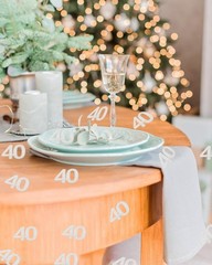 Number 40 Silver Glitter Confetti 40th Happy Birthday Anniversary Table Decor