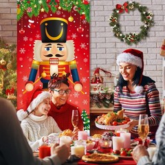 Christmas Decorations Nutcracker Snowflakes Trees Ornaments Door Cover 71″x35″