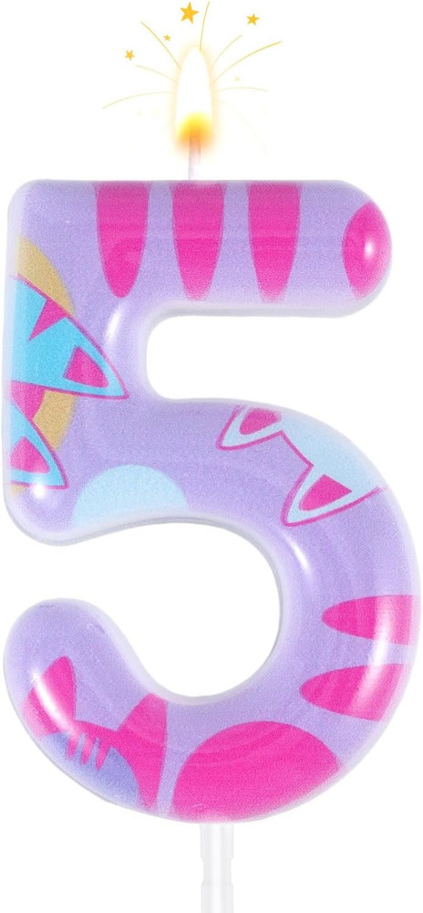 Cat Themed Birthday Number Candle, Cartoon Birthday Decorations Kitty Cat Numera