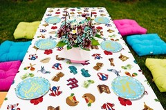Waterproof Patriotic Puerto Rico Tablecloth Outdoor Birthday Party Decorations