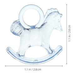 48pcs Mini Acrylic Rocking-Horse Figurine Baby Shower Decorations Table Cente…