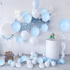 Blue and White Balloons, Light Blue White Balloon Garland Arch Kit, 84 Pack