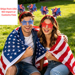 4 PCS Patriotic 1E+1 cm (width) x 15 (length) x 2 (height), Multicolor