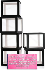 Black Transparent Balloon Boxes, Baby Boxes with 78 Letters for Baby Shower, Na