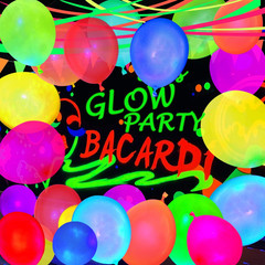 110 Pcs Neon Glow Balloons UV Black Light Party Birthday Fluorescent Decor