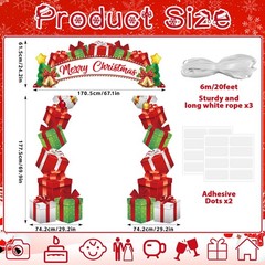 3Pcs Christmas Gift Box Door Banners Merry Christmas Door Cover Porch Signs X…
