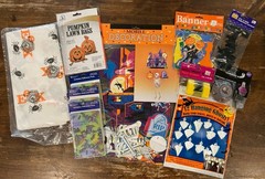 Halloween Decorations Lot With Table Cover Decorations Party Invitations VTG #2