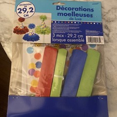 Birthday Cone Hat Deluxe Fluffy Decorations ~ 3 pack ~ 11.5″ Red Blue Green NEW