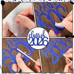 24 Pcs 2026 Graduation Decorations Class of 2026 Graduation Centerpiece Sticks D