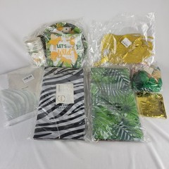 Safari Party Decorations Lot Tablecloths Banner Balloons Plates Lets get Wild
