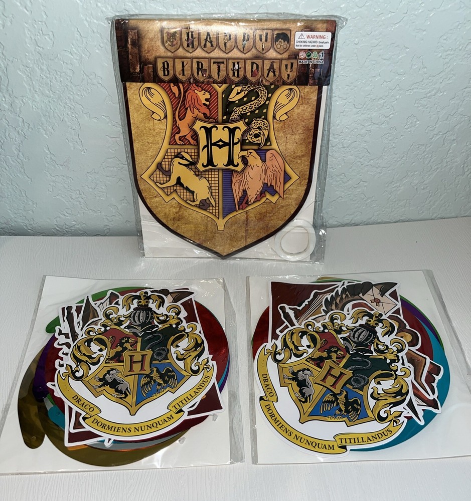 Harry Potter Happy Birthday Banner Party Supplies W/swirl Handing Decor