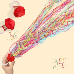 20Pack No Mess streamers,Romantic Colorful Hand Throw Streamers Poppers