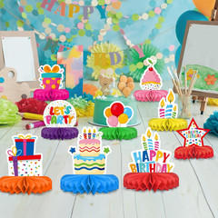 Colorful Honeycomb Centerpiece Table Decoration for Kids Birthday Party
