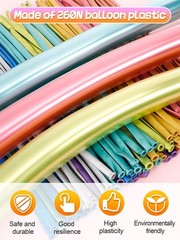 100 Pcs 260 Balloons Kit with Pump Kids Premium Latex Twisting Long Balloons…