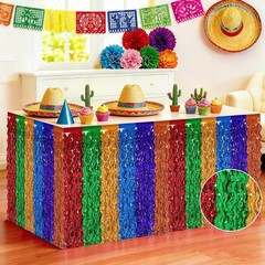 Cinco De Mayo Decorations, 2 Pack Fiesta Table Skirts Supplies for Fiesta Par…