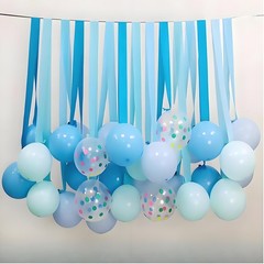 6 Rolls Blue Crepe Paper Party Streamers in 3 Colors 1.8 Inch x 82 Ft