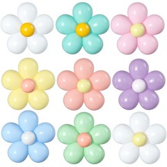 16 Set Daisy Flower Balloons DIY Kit,Boho Macaron Pastel Daisy Balloon Flower…