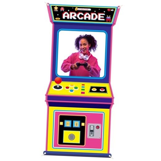 Fabric Large 72.8 x 35.4 Inch Arcade Game Photo Background Retro Video Gaming