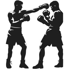 SP13403 2pack Boxing Boxer Fighting Fighter Dukes Up Silhouette Cardboard Cutout