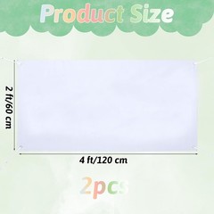 Versatile 2-Pack 2×4 Ft White Blank Banners for Indoor & Outdoor Events