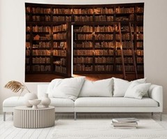 7x5ft Magic Bookshelf Backdrop Magical Wizard Library Opening Door 7x5FT B1-331