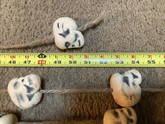 HANGING STRINGS OF SKULLS Halloween Party Decoration, Foam Skulls on Ropes.
