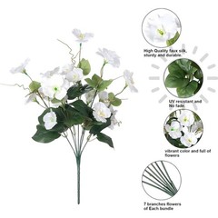Flexible Stem Artificial Hibiscus Silk Flower for Outdoor Porch Decoration