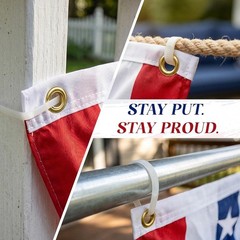 Weather-Resistant 3×6 Ft American Flag Bunting for -Round Patriotism