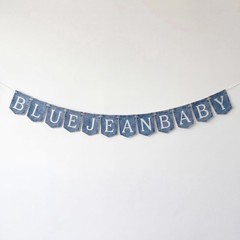 2 Pack Blue Jean Denim Baby Shower Decorations, Blue Jean Baby Welcome Banner…