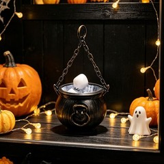 Halloween Decor Light Up Witch Handbag Cauldron Portable Tube Colorful Glowing
