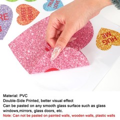 JarThenaAMCS Valentine’s Day Window Clings – 7.8 x 11.8 inch, Colorful