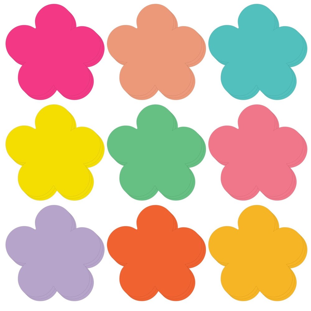 27 PCS Flowers & Butterflies Cutouts Paper Set 9 Colors Decoration Craft