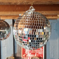 Silver Disco Ball Hanging Decoration 7 Inch Mirrored Retro 1980s Party Decor