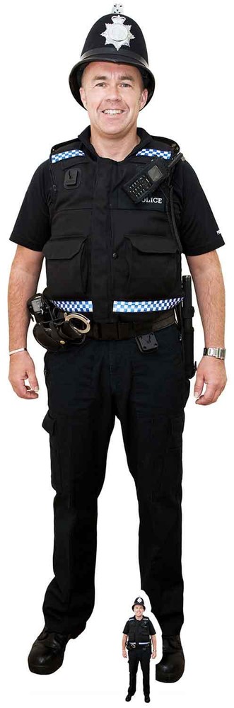 British Policeman with Helmet Lifesize Cardboard Cutout / Standee / Standup