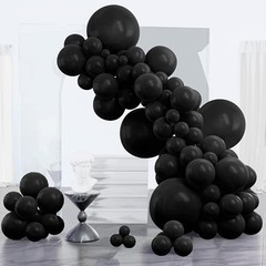 Black Balloons 152 pcs Different Sizes of 18 12 10 5 Inch Black Black-y18