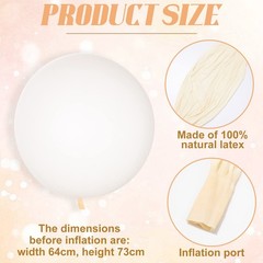 2 Pcs 72 Inch Giant Balloons Round Latex Large Human Egg Jumbo Balloons Infla…