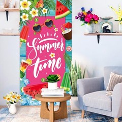 Summer Time Decorations Watermelon Ice Cream Door Cover Banner Gift 6×2.9ft
