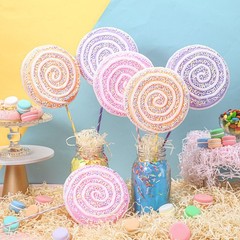6 PCS 16 Inch Large Candy Party Decoration Giant Lollipop Props Macaron