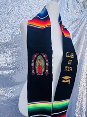 Embroidered Stole Class Of 2024 Graduation Sash Virgen De Guadalupe