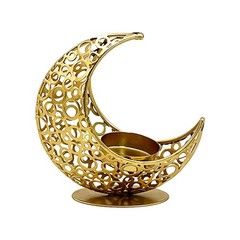 Eid Mubarak Moon Star Metal Candlestick Ramadan Kareem Vintage Candle Holder DY