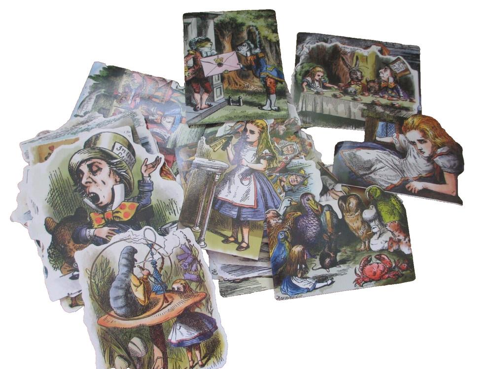Alice in Wonderland Mad Hatter Decor Tea Party Decoration Paper Cutout 41 Pieces
