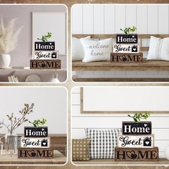 4 Pcs Farmhouse Wooden Tabletop Decor Farmhouse Tiered Tray Decor Rustic Euca…