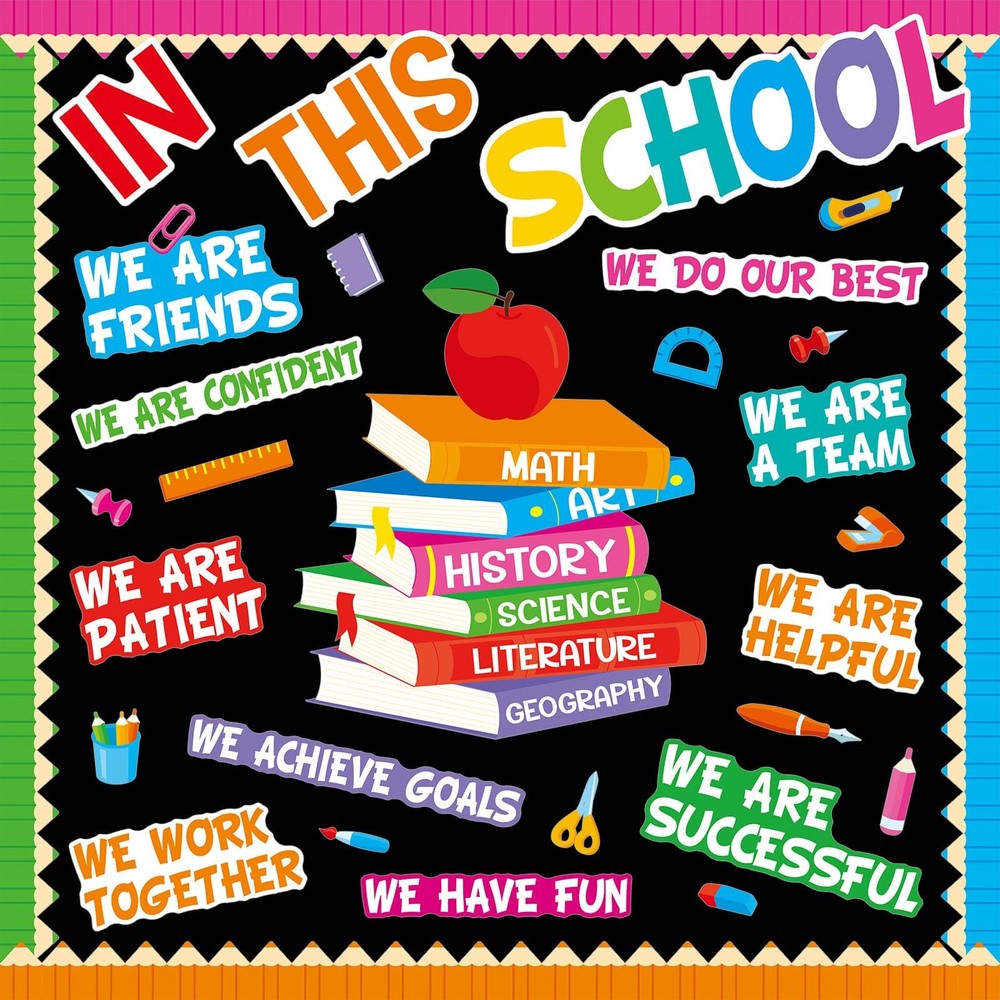 Motivational Bulletin Board Decoration Set Classroom Affirmation Station Bull…