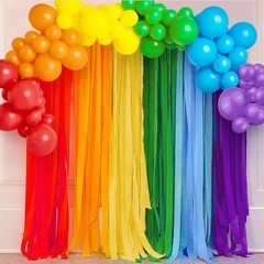6 Rolls White Crepe Paper Streamers For Party Decorations 1.8 Inch x 82 Ft