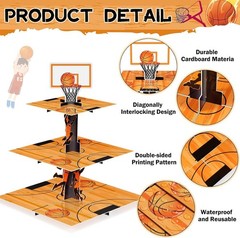 Basketball Party Decorations Cupcake Stand Sports Theme Birthday Favors