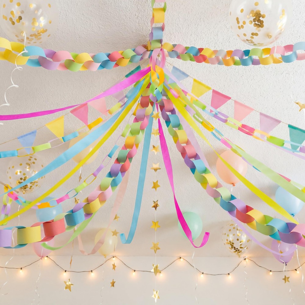 313 Pcs Macaron Fancy Party Decorations, Pastel Burlap Pennant Banner Flags, …