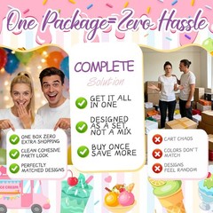 Ice Cream Birthday Party Decorations Set